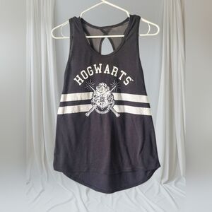 Harry Potter Hogwarts Dark Grey Keyhole Tank Top Size Medium